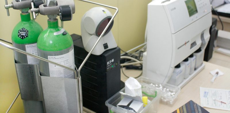 Machines in the hospital laboratory